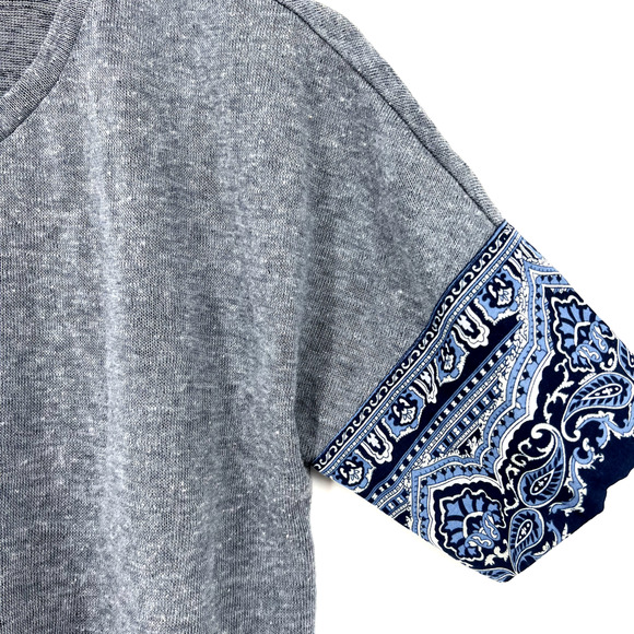 Anthropologie Postmark Bandana Mixed Media Print Top Size S - Picture 3 of 10
